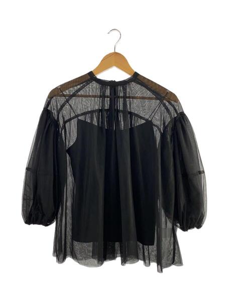 CLANE(クラネ) / クラネ/SHEER TULLE BALLOON SLEEVE TOPS/L/BLK/14122 