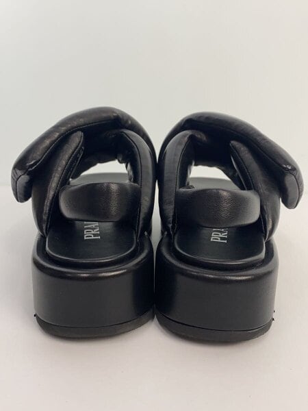 PRADA(プラダ) / パデッドナッパレザー ウェッジサンダル/35.5/BLK 