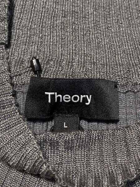 theory / 長袖ワンピース/L/ウール/GRY/無地/23AW/Empire Wool Mock NK DR theory(セオリー) / 長袖ワンピース/L/ウール/GRY/無地/23AW/Empire