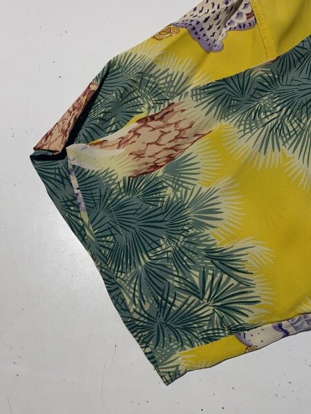 SUN SURF / アロハシャツ/M/レーヨン/YLW/総柄/SS32160 SUN SURF(サンサーフ) / RAYON ALOHA SHIRT HAWKS/アロハシャツ/M