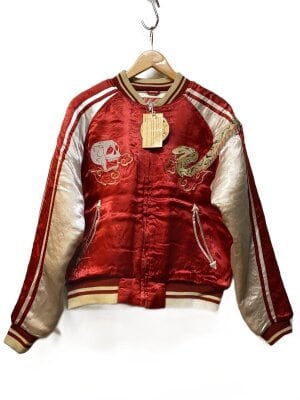 HOUSTON(ヒューストン) / スカジャン/M/ベロア/BLK/2503/別珍/鷹/JAPAN