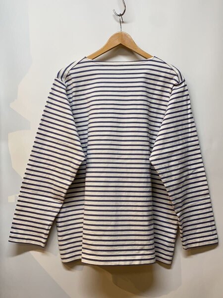 COMOLI(コモリ) / 22SS/ボーダーボートネック/長袖Tシャツ/3/コットン 