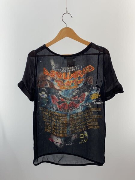 DSQUARED2 / WORLD TOUR TEE/シアーTシャツ/40/シルク/BLK DSQUARED2(ディースクエアード) / WORLD TOUR TEE/シアーTシャツ/40