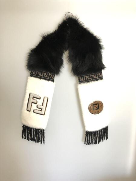 FENDI ズッカ柄 ミンク　マフラー　未使用品！ FENDI(フェンディ) / マフラー/WHT/総柄/ズッカ/ミンクファー | 中古品