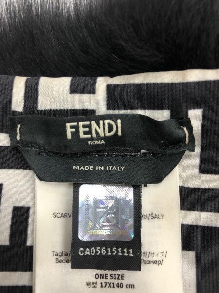 FENDI(フェンディ) / マフラー/WHT/総柄/ズッカ/ミンクファー | 中古品