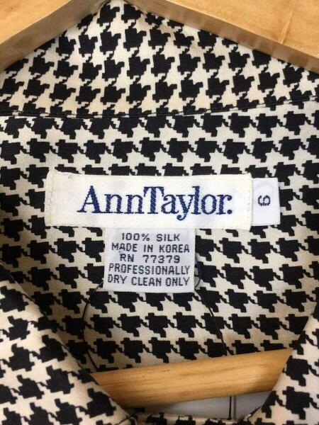 Ann Taylor(アンテイラー) / 長袖シャツ/6/シルク/WHT/千鳥格子 | 古着 