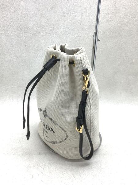 PRADA(プラダ) / 2020model/巾着/ハンドバッグ/キャンバス/BEG PRADA(プラダ) / 2020model/巾着/ハンドバッグ/キャンバス/BEG