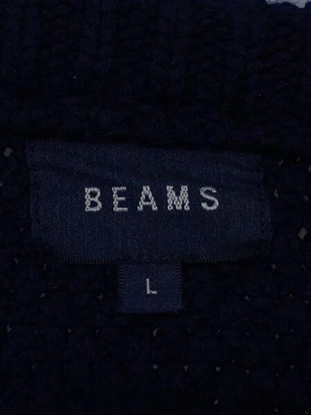 BEAMS(ビームス) / ストレッチアランカーディガン(厚手)/L/ウール/NVY 