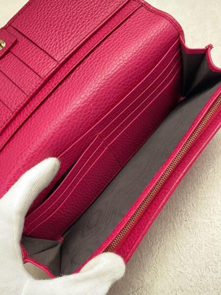 GUCCI(グッチ) / 長財布/レザー/PNK/無地/レディース/354498・2149