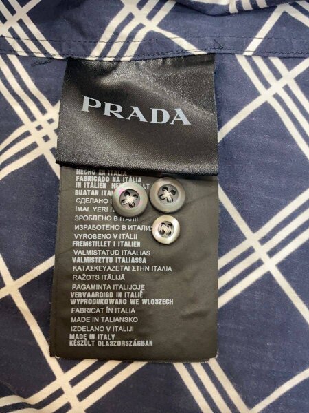 PRADA(プラダ) / 長袖シャツ/15.5/コットン/NVY/チェック/UCM971
