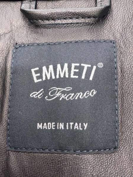 EMMETI(エンメティ) / シングルライダースジャケット/46/羊革/BLK/無地
