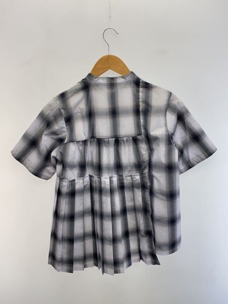 ZUCCa(ズッカ) / 25SS/バンドカラー半袖ブラウス/M/ポリエステル/GRY 