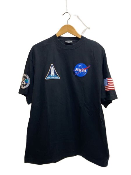 BALENCIAGA◇21AW/NASA SPACE/ワッペン/Tシャツ/XS/コットン/BLK 