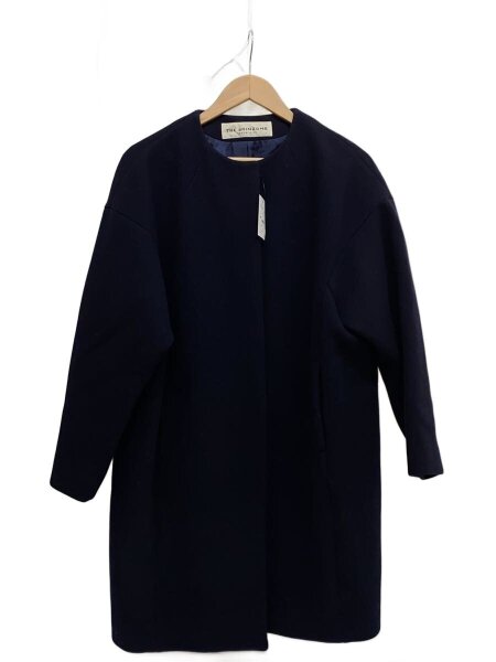 THE SHINZONE ネイビー ノーカラージャケット シンゾーン ノーカラー THE SHINZONE ネイビー ノーカラージャケット シンゾーン ノーカラー