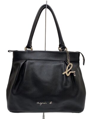 agnes b VOYAGE / トートバッグ/牛革/BLK/WAS09-02 agnes b VOYAGE(アニエスベーボヤージュ) / トートバッグ/牛革/BLK