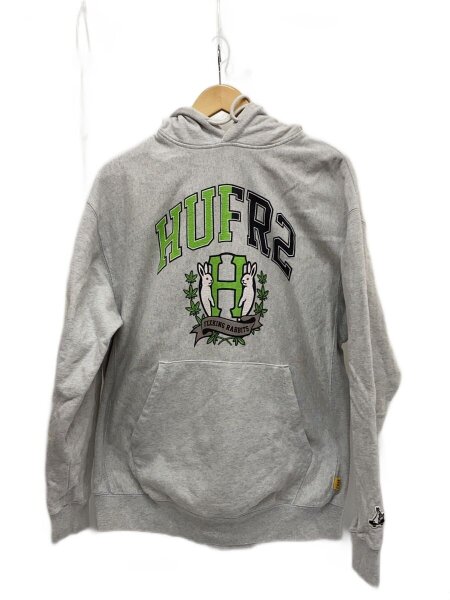 HUF(ハフ) / ×FR2/パーカー/M/コットン/GRY/無地/使用感有 | 古着の 