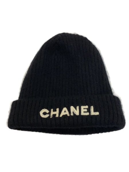 CHANEL(シャネル) / ロゴニットキャップ/スパンコール/カシミア/BLK