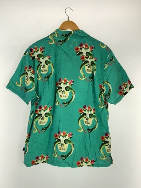 STUSSY(ステューシー) / 半袖アロハシャツ/XL/コットン/グリーン