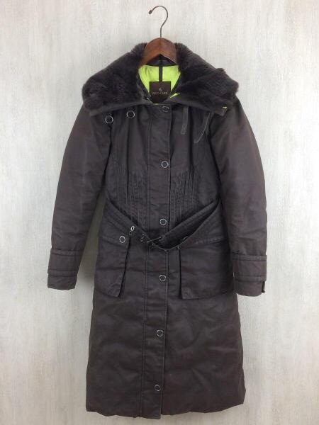 MONCLER(モンクレール) / ファー付オイルコーティング ダウンコート/1 