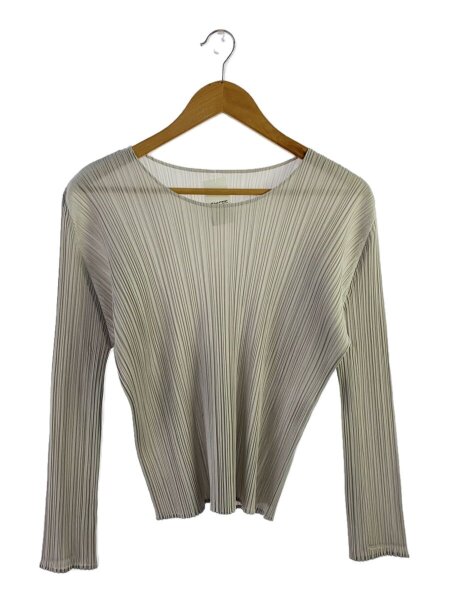 プリーツプリーズ PLEATS PLEASE グレー 長袖カットソー 大きい PLEATS
