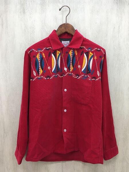 40s 50s コーデュロイプリントシャツ