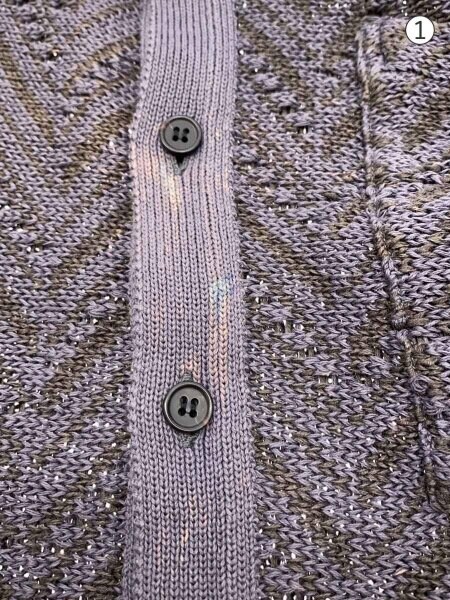 YOKE(ヨーク) / 23SS/HERRINGBONE MESH SHIRT/2/コットン/パープル 