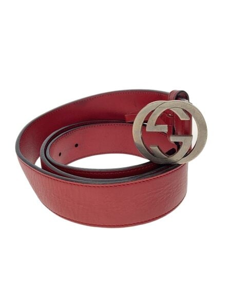 GUCCI(グッチ) / インターロッキングG/ベルト/レザー/レッド/メンズ 