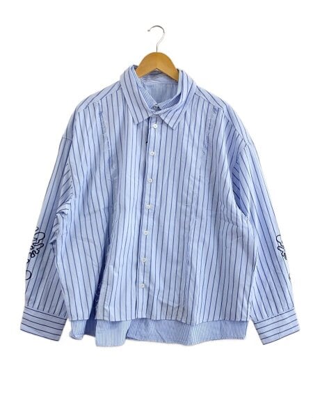GIDEAL.(ジディール) / layered stripe shirt/2/コットン/ブルー 