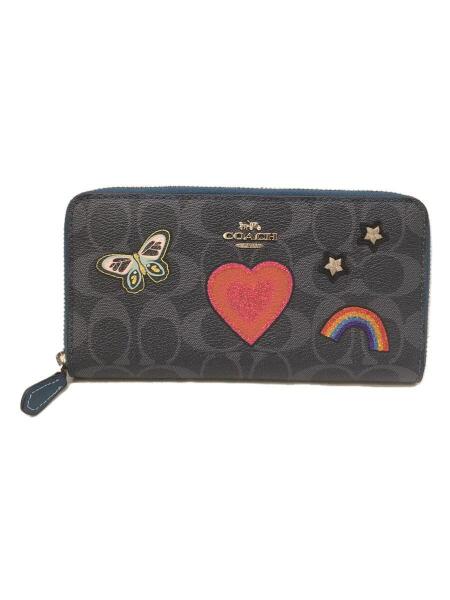 COACH(コーチ) / シグネチャー/ワッペン/ラウンドファスナー/長財布 