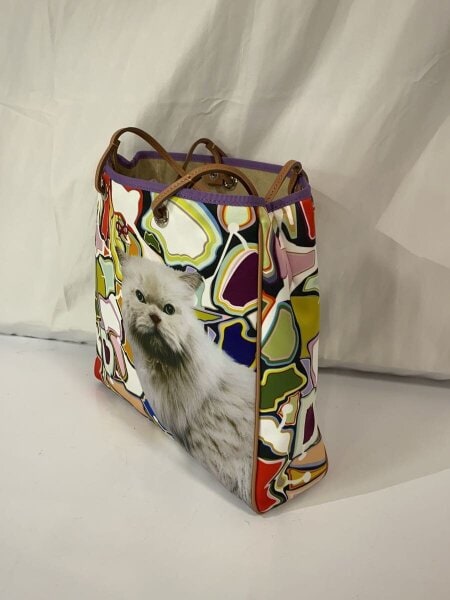 ANYA HINDMARCH アニヤハインドマーチ トートバッグ 猫プリント 楽天 