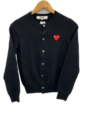 PLAY COMME des GARCONS / カーディガン(薄手)/XL/ウール/GRY/AZ-N080 PLAY COMME des GARCONS(プレイコムデギャルソン) / カーディガン(薄手