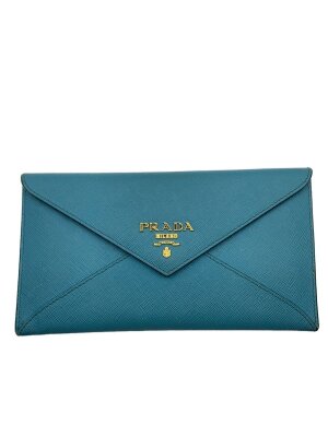 PRADA(プラダ) / 長財布/レザー/BLU/無地/レディース/サフィアーノ