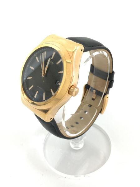 SWATCH(スウォッチ) / 自動巻腕時計/アナログ/レザー/BLK/BLK/SISTEM
