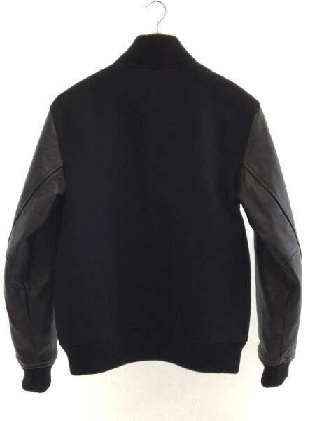 Columbia(コロンビア) / スタジャン/S/ウール/BLK/袖レザースタジャン 