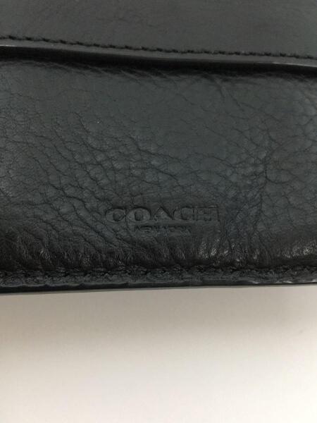 COACH(コーチ) / 2つ折り財布/レザー/シグネチャー/BLK/メンズ/F75005