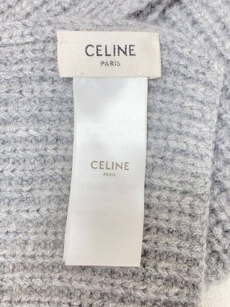 CELINE / トリオンスカーフ/リブ編み/マフラー/カシミヤ/ウール/GRY/レディース/2AD96595T CELINE(セリーヌ) / トリオンスカーフ/リブ編み/マフラー/カシミヤ