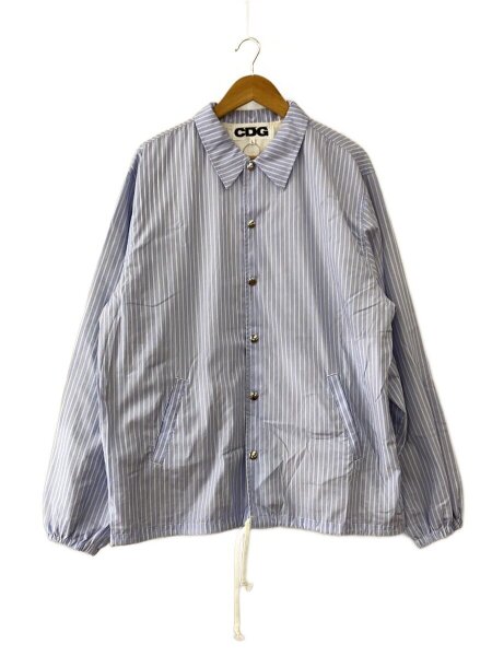 CDG(シーディージー) / Stripe Coach Jacket/L/コットン/BLU
