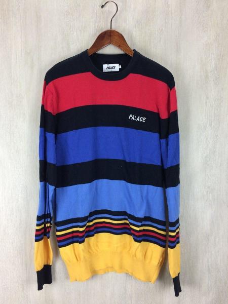 PALACE(パレス) / ロゴ刺繍クルーネックセーター/XL/コットン/マルチ 