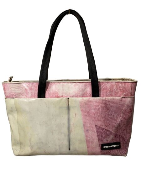 FREITAG トートバッグ ホワイト/ブルー ファスナー付 ユニセックス