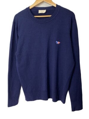 MAISON KITSUNE / ニット・セーター(薄手)/XS/ウール/BLU/HU00510KT1016 MAISON KITSUNE(メゾンキツネ) / ニット・セーター(薄手)/XS/ウール