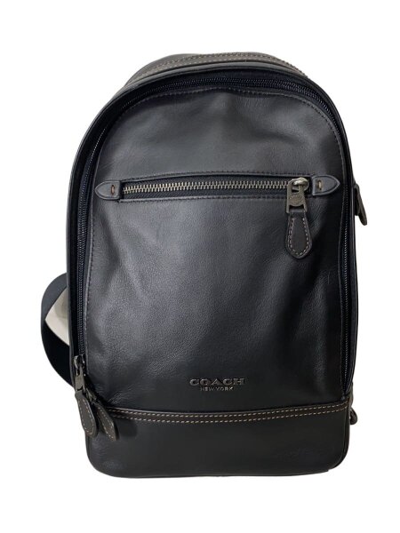 【美品】コーチ グラハム ボディバッグ レザー ブラック F37598 黒 COACH(コーチ) / グラハムバッグ/ウエストバッグ/BLK/F37598