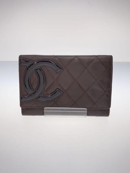 CHANEL(シャネル) / 2つ折り財布/カンボンライン/レザー/ブラウン 