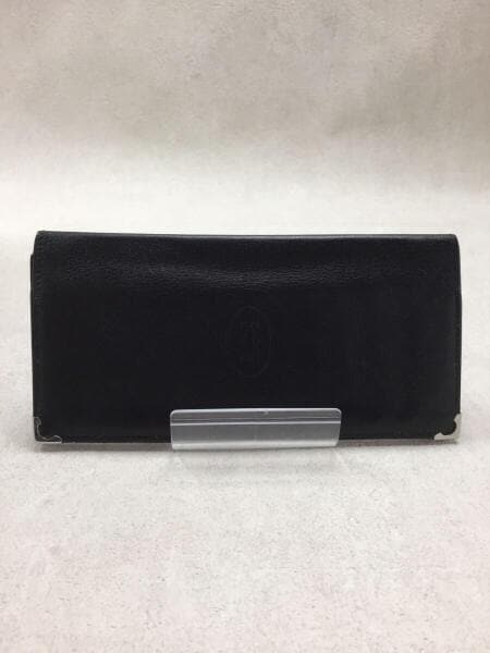 カルティエ 長財布 長札入 カボション ブラック 黒 レザー 2C 財布