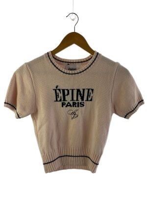 epine / Ee knit/毛羽立ち有/ロゴ ニット/アクリル/IVO/無地 epine(エピヌ) / Ee knit/毛羽立ち有/ロゴ ニット/アクリル/IVO/無地