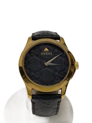GUCCI(グッチ) / クォーツ腕時計/アナログ/ステンレス/BLK/GLD/8000.2M 