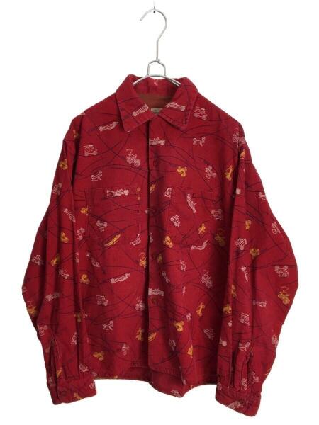 50s タウンクラフト プリントコーデュロイシャツ