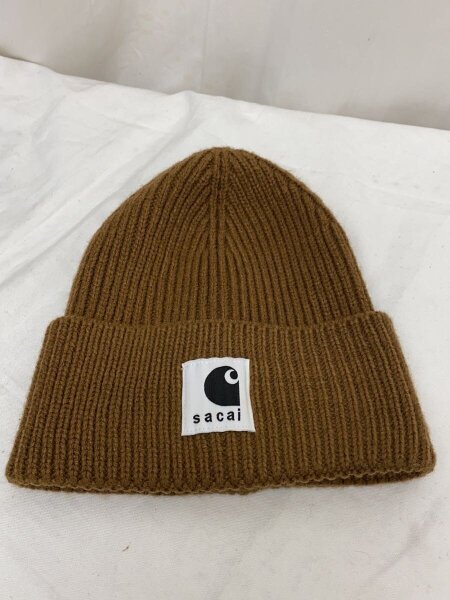 sacai ブラウンニット帽 2023秋冬 sacai(サカイ) / ニットキャップ/FREE/ウール/CML/無地/メンズ/23