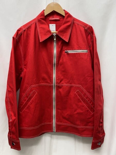 ジャケット M コットン RED 無地 NULL