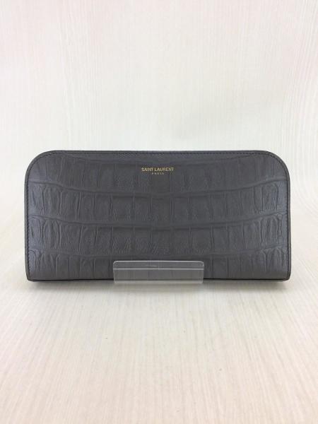 サンローラン Saint Laurent 二折財布 グレー サンローラン 財布 グレー
