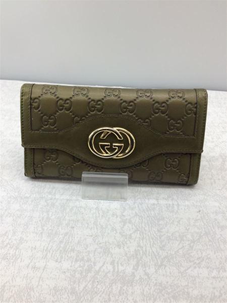 GUCCI(グッチ) / 長財布/カーキ/グッチ/232434/496334/レザースーキ/GG 